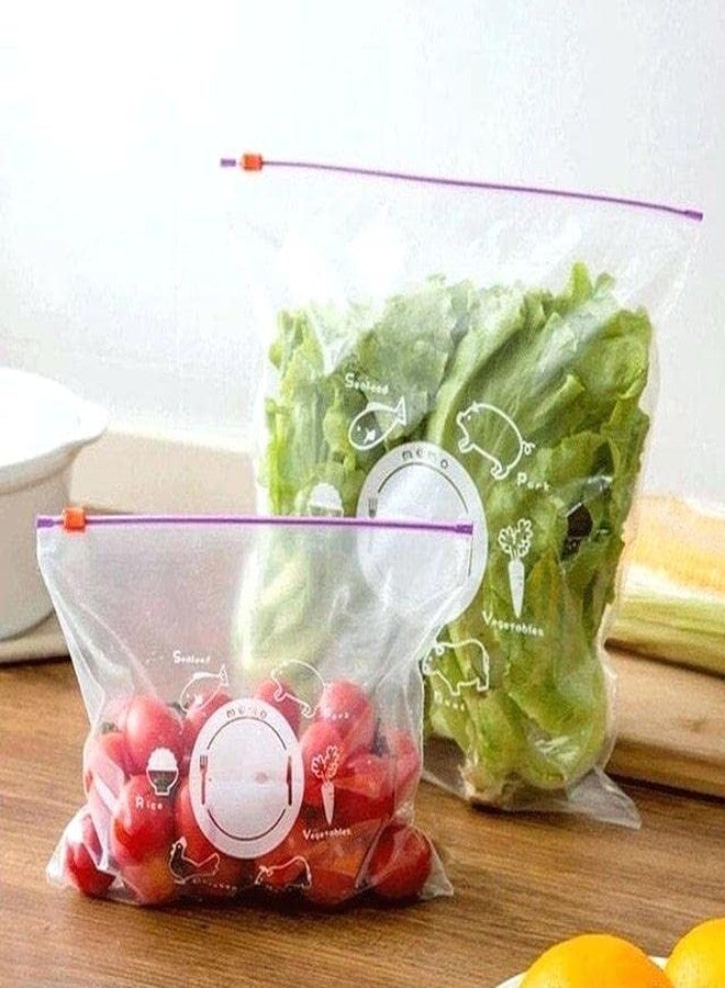 RABBONIX Polyethylene Ziplock Food Storage Re-Usable Bag Safe For Freezer & Refrigerator | Xl |10 Pcs (Clear), 20.3 Centimeters, 17.8 Centimeters - Image 4